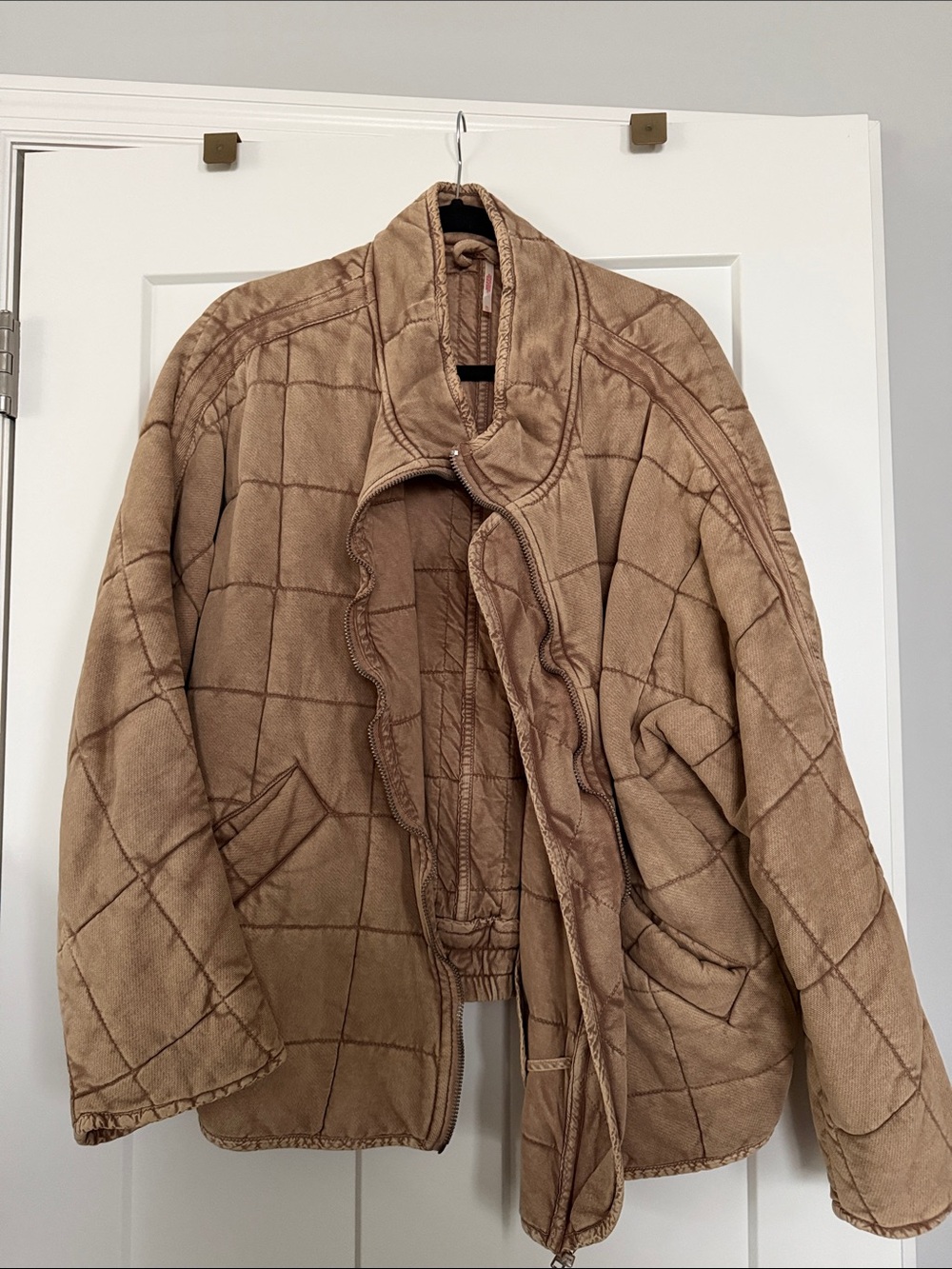 Free People Quilted Tan Jacket